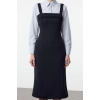 Fashion Style Regular Shirt Collar Mini Length Shirt Detailed Fitted Body-Sit Woven Dress