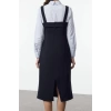 Fashion Style Regular Shirt Collar Mini Length Shirt Detailed Fitted Body-Sit Woven Dress