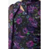 Fashion Style Regular Stand Collar Mini Length Floral Fitted Body-Styling Lined Chiffon Woven Winter Dress