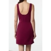 Fashion Style Slim Square Neck Mini Length Collar Stone Embroidery Detailed Vest Woven Dress