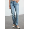 Style Women Fashion Denim Jeans Pants Long Straight Leg Low Waist Comfort Straight Jeans