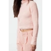 Style Modern Women Crop Standard Sleeve Stand Collar Boucle Knitwear Sweater
