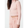 Style Modern Women Crop Standard Sleeve Stand Collar Boucle Knitwear Sweater