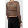 Stil Modern Kadın Regular Standart Kol Bisiklet Yaka Crop Transparan Geçişli Simli Triko Kazak