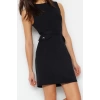 Fashion Style Regular Crew Neck Mini Length Plain Dress