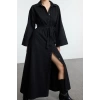 Moda Stil Regular Gömlek Yaka Maxi Boy Gömlek Denim Modest Elbise