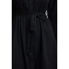 Moda Stil Regular Gömlek Yaka Maxi Boy Gömlek Denim Modest Elbise