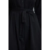 Moda Stil Regular Gömlek Yaka Maxi Boy Gömlek Denim Modest Elbise