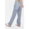 Style Women Fashion Denim Jeans Pants Regular Wide Leg Blue-Grey Low Waist Jeans