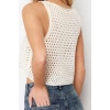 Stil Modern Kadın Crop Standart Kol V Yaka Ajurlu Delikli Triko Süveter