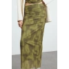 Fashion Regular Gradient Pattern Day Night Maxi Length Draped Maxi Tulle Flexible Knitted Skirt