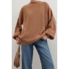 Womens Modern Style Comfortable Long Crew Neck Plain Sleeve Regular Knitwear Sweater