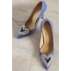 Stil Modern Kadın Kalp Tokalı Stiletto Topuklu Ayakkabı Özel Tasarım Gündüz Gece Abiye Ayakkabı
