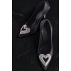 Stil Modern Kadın Kalp Tokalı Stiletto Topuklu Ayakkabı Özel Tasarım Gündüz Gece Abiye Ayakkabı