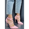 Kadın Çapraz Tokalı Topuklu Ayakkabı Sivri Burun Şık Stiletto