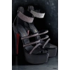 Kadın Taşlı Neon Platform İnce Topuklu Sandalet Gece Şıklığı Model