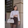 Gold Aksesuarlı Retro Çanta El Ve Omuz Çantası Beyaz