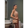Cindy Aksesuarlı Kapaklı Uzun Ayarlanabilir Askılı Trend Kadın Omuz Çantası - Siyah Parlak Rugan
