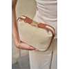 Kanvas Tote Omuz Çantası Siyah- Krem