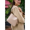 Shopper Yumuşak Deri Ayarlanabilir Askılı Omuz Çantası Vizon