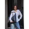 Örgü Desenli  Deri Omuz Çantası Koyu Vizon