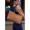 Minimal Tote El Ve Omuz Çantası Kahverengi