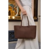 Minimal Tote El Ve Omuz Çantası Kahverengi