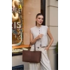 Minimal Tote El Ve Omuz Çantası Kahverengi