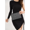 Bella Taşlı Clutch El Ve Omuz Kadın Çanta - Taş Sıralı