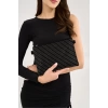 Bella Taşlı Clutch El Ve Omuz Kadın Çanta - Taş Sıralı