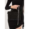 Bella Taşlı Clutch El Ve Omuz Kadın Çanta - Taş Sıralı