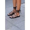 Sarma Bağcıklı Puf Sandalet Bordo