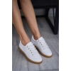 Kalın Bağcıklı Deri Görünümlü Spor Ayakkabı Sneaker Gümüş