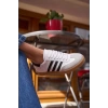 Kontrast Parçalı Spor Ayakkabı Sneaker Yeşil-Beyaz Süet