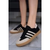 Kontrast Parçalı Spor Ayakkabı Sneaker Yeşil-Beyaz Süet