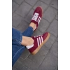 Kontrast Parçalı Spor Ayakkabı Sneaker Yeşil-Beyaz Süet