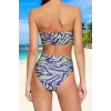 Desenli Straplez Bikini Takımı Su Sporları İçin Hızlı Kuruyan Klora Dayanıklı Esnek Kumaş