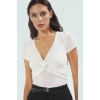 100 Polyester Fitted Vücut Bluz Renk V Yaka Yazlık Şık Görünüm Zarifane Tasarım Uzun Ömürlü