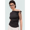 100% Polyester Micro Dokuma Bluz Asimetrik Yaka Fitted Kalıp Yazlık ve Rahat Mükemmel Uyum