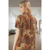 100% Viskoz Shally Dokuma Pijama Takımı Leopar Desenli Regular Kalıp Dayanıklı Malzeme