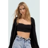 100% Viskoz Yazlık Crop Bluz Çok Çiçek Desenli Balon Kollu Fitted Özel Tasarım