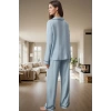 2li Kalp Detaylı Viskon Pijama Takımı; Rahat ve Şık Kışlık Seçkin Malzeme Premium Kalite