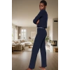 2 Parça Pijama Takımı Nefes Alan Kumaş Regular Kalıp Geniş Paça Kış Mevsimi Rahat Kullanım