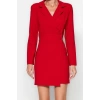 New Regular Day Night Finike Woven Jacket Collar Long Sleeve Jacket Dress Mini Length Dress