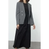 Fashion Style Fitted Crew Neck Long Hijab Belted Front Detailed Sleeveless Woven Vest Dress