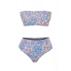 Kadın Yüksek Bel Straplez Bikini Takımı Bandeau Üst Çıkarılabilir Pedli Şık Plaj Hipster Mayo