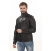 Erkek Minimal ve Çekici Derimont Ceket Erkek Hakiki Kuzu Derisi Slim Fit Siyah Mont