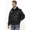 Erkek Kış Tarz Derimont Ceket Siyah Hakiki Kuzu Derisi Bomber Model Erkek Mont