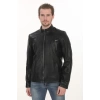 Erkek Motorcu Ruhuna Hitap Eden Derimont Slim Fit Hakiki Kuzu Derisi Siyah Erkek Deri Ceket