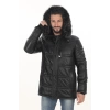 Erkek Günlük Şıklık İçin Derimont Parka Erkek Hakiki Kuzu Derisi Mont Kapüşonlu Kürklü Kaban